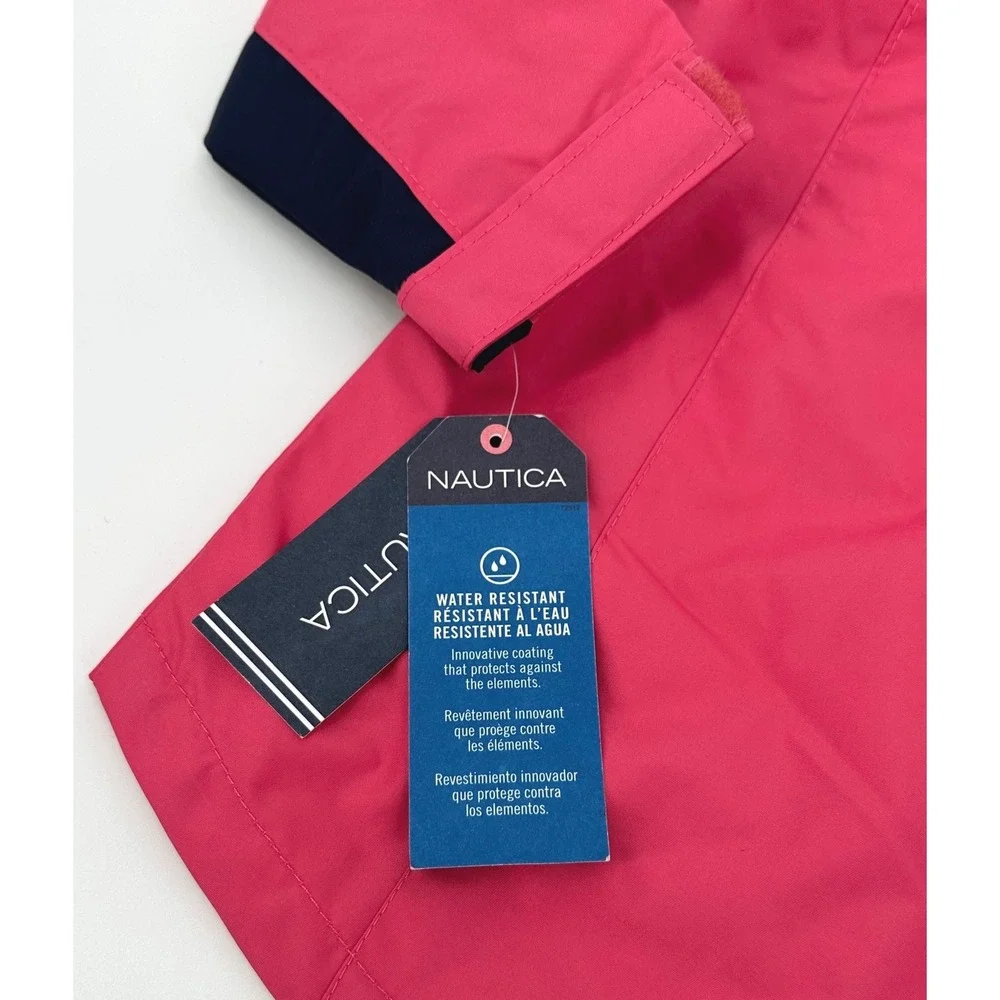 Nautica Water Resistant Jacket Full Zip Lightweight‎ Coat Pink Navy 2T